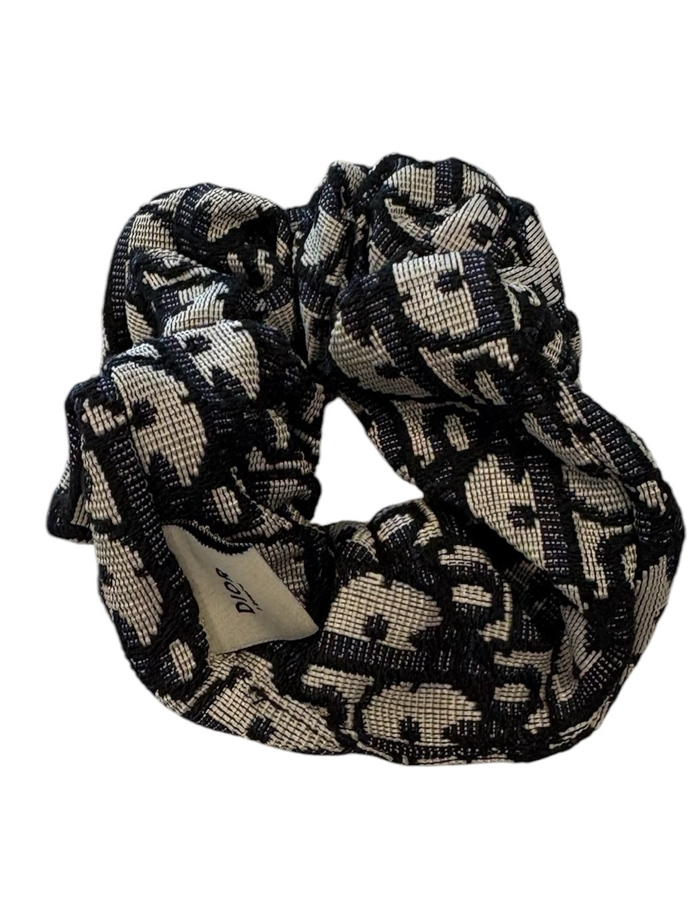 Designer Inspired Black & Cream Logo Hair Scrunchie NEW, Hair Elastic
